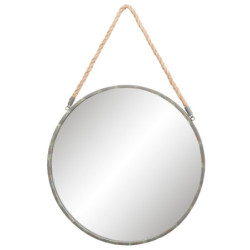 Kulaté kovové zrcadlo s provazem - Ø 47*3cm