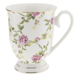 Porcelánový hrnek s květy Bouton de Rose -  11*8*10 cm