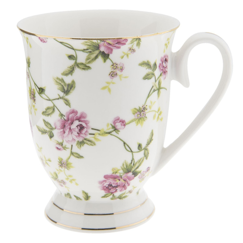 Porcelánový hrnek s květy Bouton de Rose -  11*8*10 cm