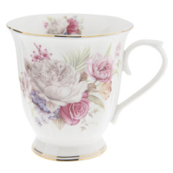 Porcelánový hrnek s květy -  Ø 12*9*10 cm