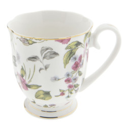 Porcelánový hrnek s malými květy -  11*8*9 cm