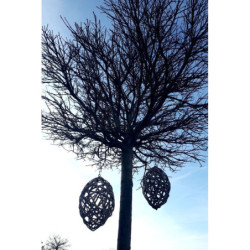 Dekorace závěsné ratanové vejce - 	Ø 15*26 cm
