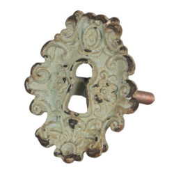 Kovová zelená vintage úchytka - 5*4*7 cm