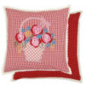 Povlak na polštář Flower Basket red s výšivkou - 40*40cm