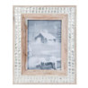 Dřevěný fotorámeček s kamínkovým lemováním - 22*27 cm / 13*18 cm