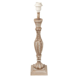 Hnědo - šedá noha k lampě s patinou - 12*12*53 cm/ E27