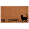 Kokosová rohožka Life is better with a cat - 75*45*1 cm