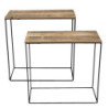 Set 2 odkládacích stolků s recyklovaným dřevem - 60*25*65 cm / 55*22*56 cm