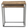 Set 2 odkládacích stolků s recyklovaným dřevem - 60*25*65 cm / 55*22*56 cm