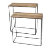 Set 2 odkládacích stolků s recyklovaným dřevem - 60*25*65 cm / 55*22*56 cm