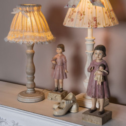 Přírodní dřevěná noha k lampě s patinou - Ø 10*26 cm