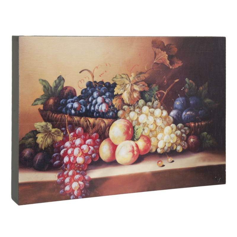 Celodřevěný obraz zátiší s ovocem - 30*4*22 cm