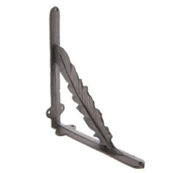 Hnědá litinová policová konzole List - 22*5*20 cm
