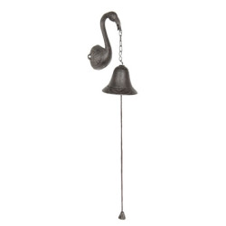 Litinový zvonek s plameňákem Flamingo - 9*9*17 cm
