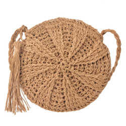 Hnědá kulatá kabelka Emmy- Ø 22 cm