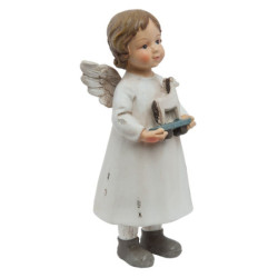Bílý andílek s koníkem - 6*5*14 cm