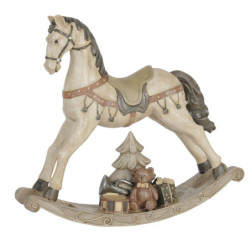 Béžová antik dekorace houpací koník Rocking Horse - 29*6*27 cm