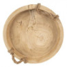 Dřevěný kulatý tác/ podnos s jutovými uchy -  Ø 35*6 cm