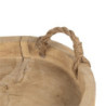 Dřevěný kulatý tác/ podnos s jutovými uchy -  Ø 35*6 cm