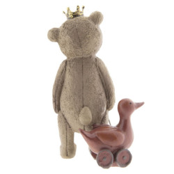 Dekorace medvídek s kačenkou - 8*7*13 cm