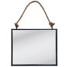 Zrcadlo v černém rámu zavěšené na lanu - 50*4*40 cm