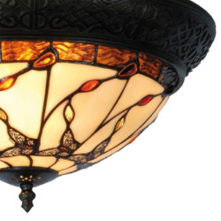 Stropní světlo Tiffany Nature - Ø 38*19 cm 2x E14 / max 40w