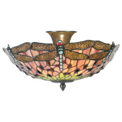 Stropní svítidlo Tiffany Libellule - Ø 40*23 cm 2x E14 / max 40w