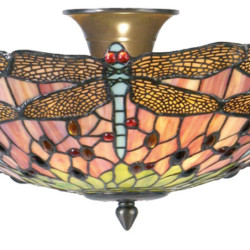 Stropní svítidlo Tiffany Libellule - Ø 40*23 cm 2x E14 / max 40w