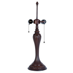 Tmavě hnědá zdobená noha k lampě Tiffany - Ø 17*60 cm / E27/40w
