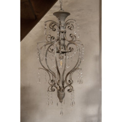 Kovové vintage světlo se skleněným závěsem – Ø 32*70 cm E14/max 1*25W