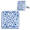 Keramická úchytka s modro-bílými ornamenty - 3*2*3 cm