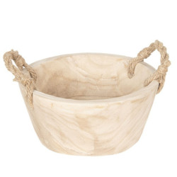 Sada 2 dřevěných košíků/ misek - Ø 36*16 cm / Ø 29*13 cm