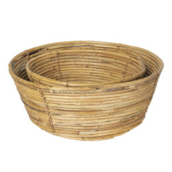 Sada 2 ks ratanová mísa/ koš - Ø 47*19 cm / Ø 37*15 cm