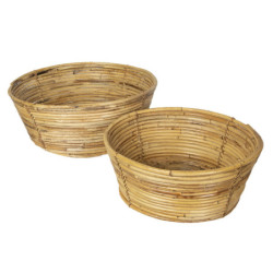 Sada 2 ks ratanová mísa/ koš - Ø 47*19 cm / Ø 37*15 cm