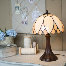 Stolní lampa Tiffany Pivoine - Ø 25*42 cm 1x E14 / max 60w