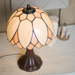 Stolní lampa Tiffany Pivoine - Ø 25*42 cm 1x E14 / max 60w