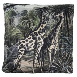 Černý sametový polštář s výplní Giraffes - 45*45cm