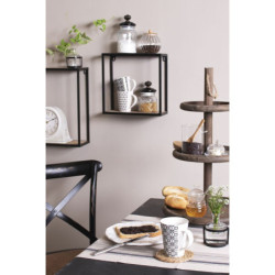 Skleněná dóza s černým víčkem s úchytkou Noir – Ø 10*17 cm / 0,6L