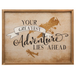Nástěnný dřevěný obraz Adventure - 43*3*33 cm