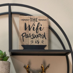 Nástěnná dřevěná cedule na heslo Wifi - 16*1*20 cm