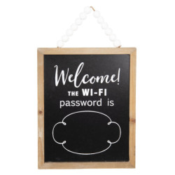 Nástěnná dřevěná cedule na heslo Wifi -  25*2*26 cm