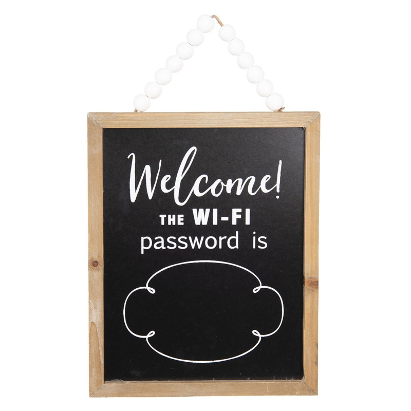 Nástěnná dřevěná cedule na heslo Wifi -  25*2*26 cm