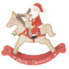 Dřevěná dekorace Santa na koni - 22*22*5 cm