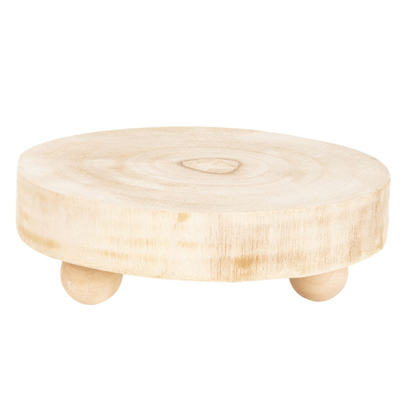 Dřevěná podložka pod nádobí na nožičkách - Ø 23*6 cm