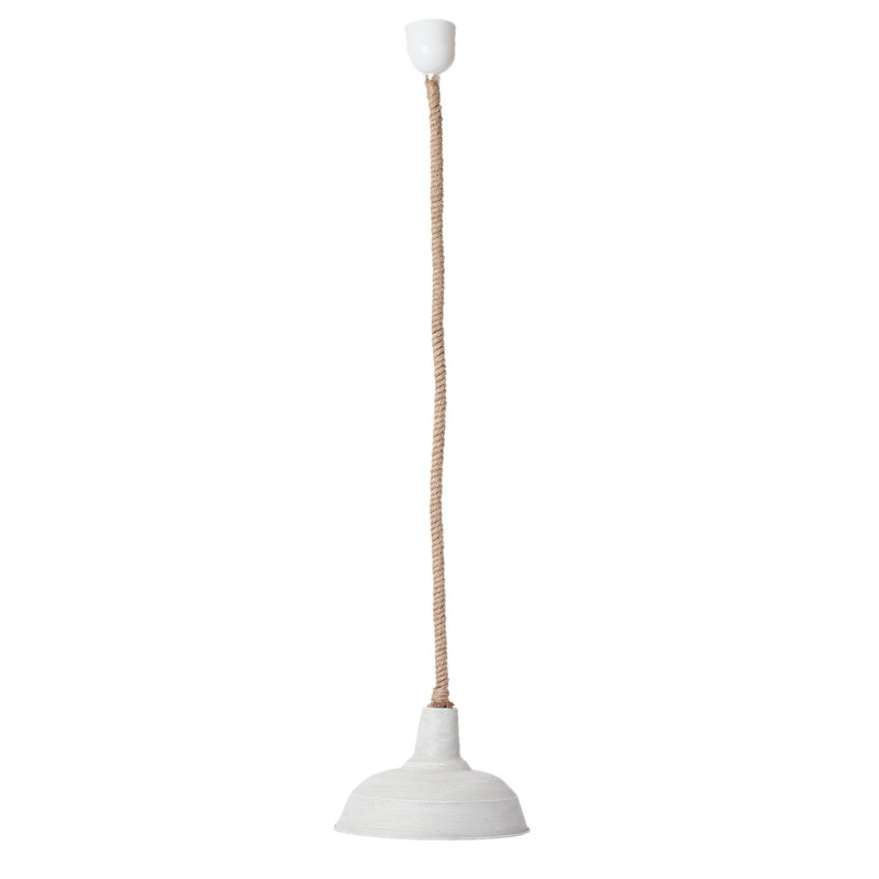 Šedé závěsné světlo na laně - Ø 25*16 cm E27/60W