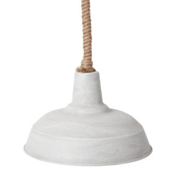 Šedé závěsné světlo na laně - Ø 25*16 cm E27/60W