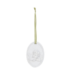 Závěsná bílá ozdoba s andělem  - 7*2*10 cm