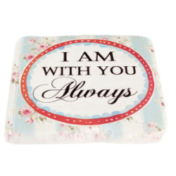 Keramický podtácek s růžemi a nápisem Always  - 9*1*9 cm
