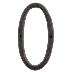 Hnědé nástěnné litinové číslo 0 - 7*1*14 cm