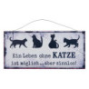 Nástěnná kovová cedule Katze - 30*14 cm